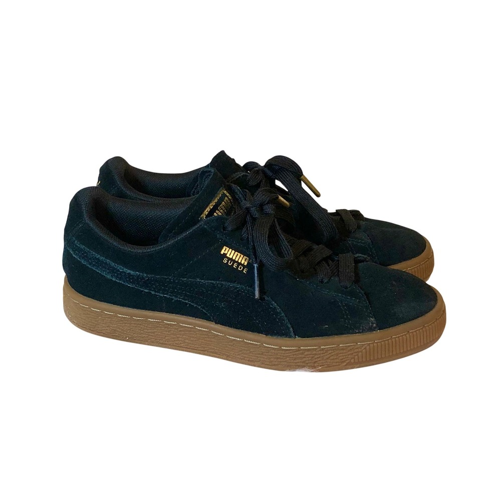 Puma Suede Classic Gum Sole Black Sneakers Women's Size 6.5
